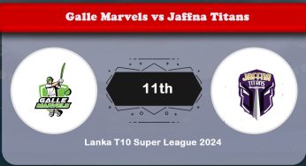 Galle Marvels vs Jaffna Titans, 11th Match Preview & Prediction | Lanka T10 Super League 2024